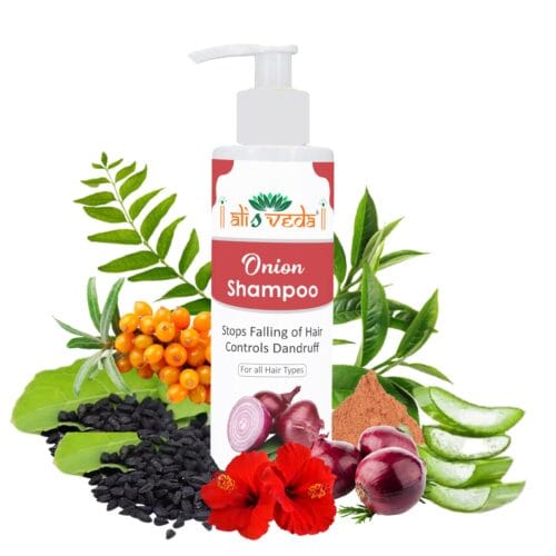 Home ALISVEDA Onion Shampoo | Helps Reduce Hair Breakage | Adds Shine | Hair Care for Women & Men | 200 ml