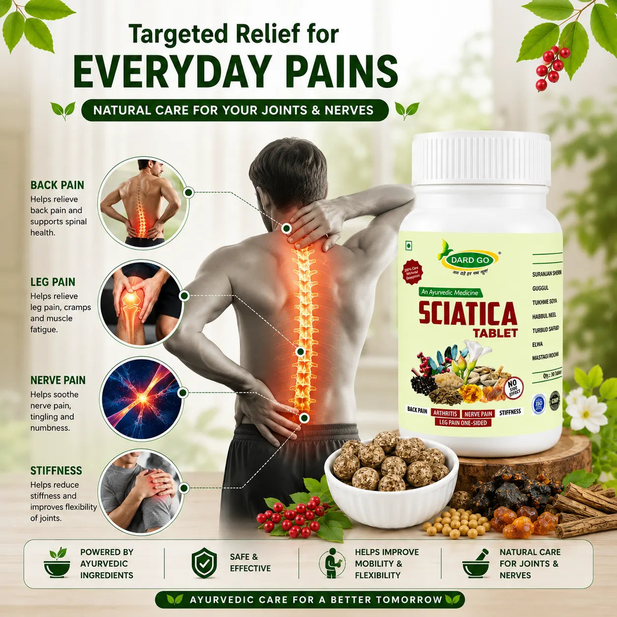 dardgo ayurvedic nerve mobility wellness tablets herbal formula for daily body wellness support | 60 tabs dardgo ayurvedic nerve mobility wellness tablets herbal formula for daily body wellness support | 60 tabs