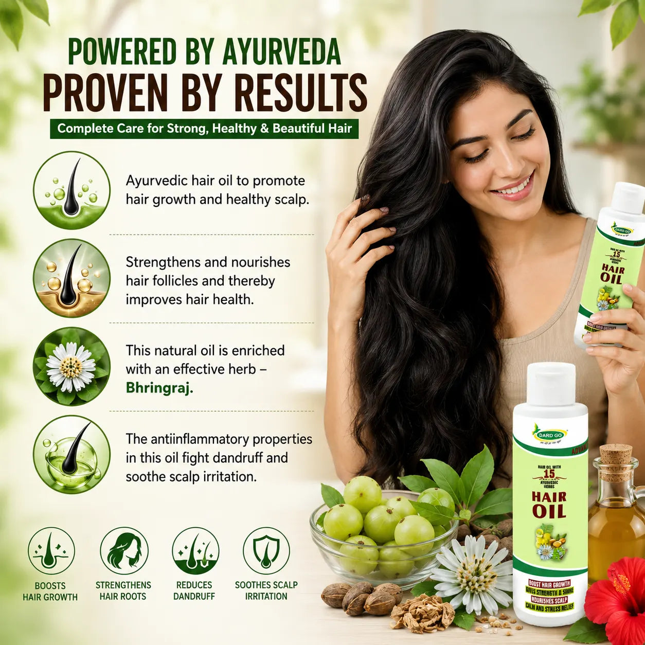 dardgo ayurvedic hair oil for hair fall, dandruff & hair growth | 100% natural, non sticky, 15 herb nourishment 100ml dardgo ayurvedic hair oil for hair fall, dandruff & hair growth | 100% natural, non sticky, 15 herb nourishment 100ml