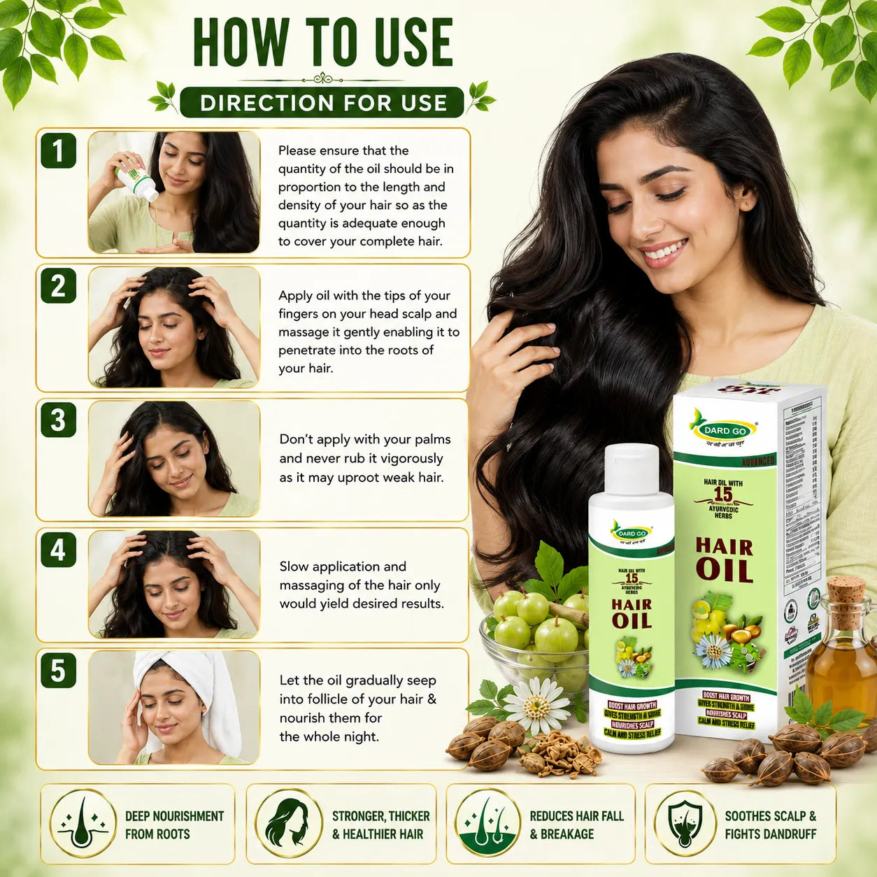 dardgo ayurvedic hair oil for hair fall, dandruff & hair growth | 100% natural, non sticky, 15 herb nourishment 100ml dardgo ayurvedic hair oil for hair fall, dandruff & hair growth | 100% natural, non sticky, 15 herb nourishment 100ml