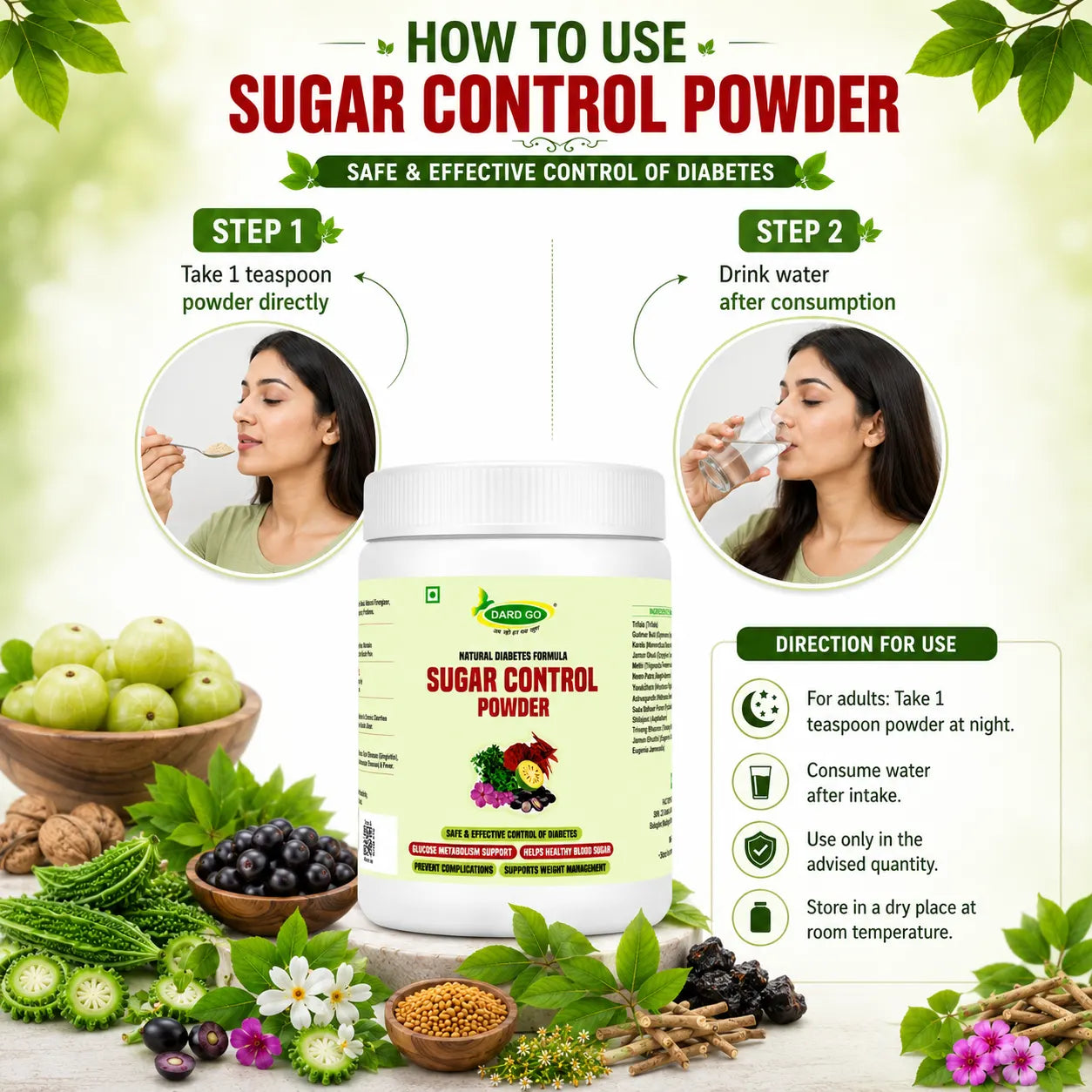 dardgo ayurvedic sugar powder | diabetes care support | 100% natural formulation | 120 gm dardgo ayurvedic sugar powder | diabetes care support | 100% natural formulation | 120 gm